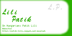 lili patik business card